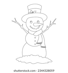 Página de coloreado de un árbol de Navidad decorado con regalos. Ilustración vectorial en blanco y negro sobre fondo blanco. páginas de navidad para niños, árbol de navidad, dibujos animados de arte de la Navidad para niños, arte en línea, pintura de colores