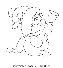 Coloring page of a decorated Christmas tree with gifts. Vector black and white illustration on white background. christmas kids pages, christmas tree, kids cristmas art cartoon, line art, coloring pag