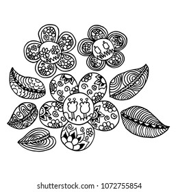 Coloring page, decorative flower.