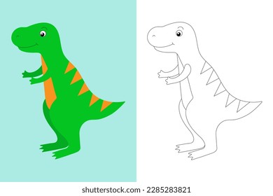 Coloring page. Dinosaur on a white background.