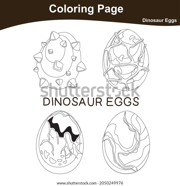Coloring Page Dinosaurs Egg Edition Dinosaurs Stock Vector (Royalty Free) 2050249976 | Shutterstock