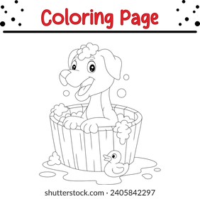 Perro de página de color con baño 