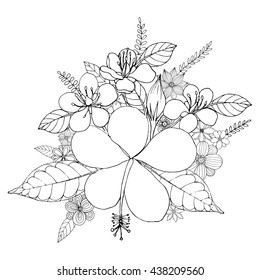 Coloring Page Doodle Flowers Vector Stock Vector (Royalty Free ...