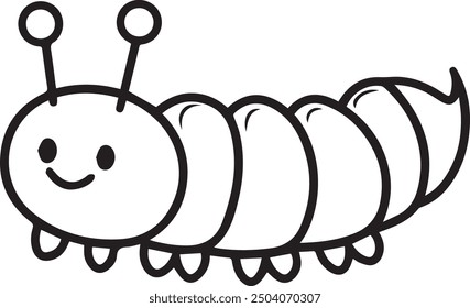 Coloring page with doodle plush caterpillar rattle