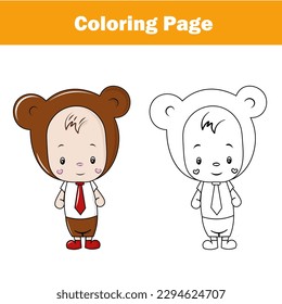 Coloring page drawing game for children. Copy colors coloring book kids activity