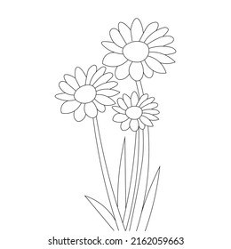 coloring page drawing sticker of isolated line art decorative flower