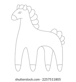 Coloring page Dymkovo horse isolated on white background