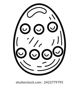 Coloring page Easter egg sketch. Holiday symbol. Hand drawn vector illustration.