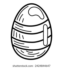 Coloring page Easter egg sketch. Holiday symbol. Hand drawn vector illustration.