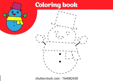Coloring page, education game for children. Coloring page, drawing kids activity. Vector illustration.