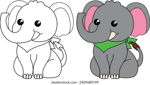 coloring page elephant for kids