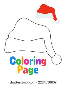 Coloring page with Elf hat for kids