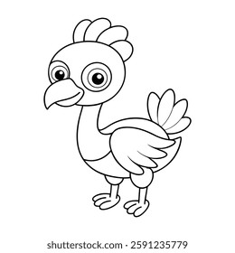 Coloring page Emu vector illustration