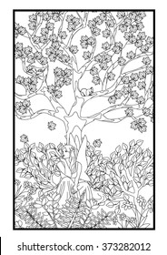 Coloring page - Fairy under the tree