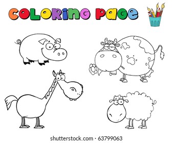 Coloring Page Farm Animals