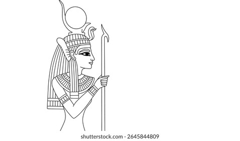 Coloring Page Featuring Maat the Goddess of Truth Justice and Order