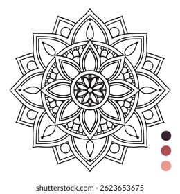 Dibujo para colorear con un diseño de mandala