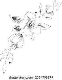 a coloring page featuring a stunning outline illustration of a variety of flowers. Let your creativity bloom as you bring these delicate petals.poppy flower coloring page line art
