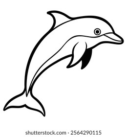 Coloring page featuring this dolphin outline