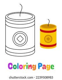 Coloring page with Firecracker for kids