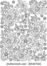 coloring page- floral design