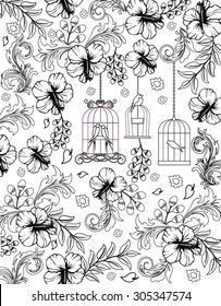 coloring page- floral design