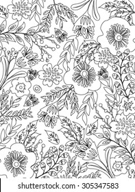 coloring page- floral design