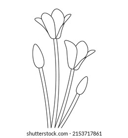 coloring page flower artwork continuous line sketch graphic for kids