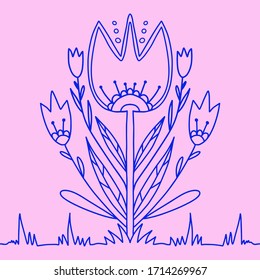 Coloring page with flowers. Vector illustration. Coloring book, page a floral abstract background image for relaxing. Zen art style illustration.