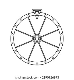 Coloring page with Fortune Wheel for kids