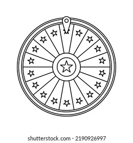 Coloring page with Fortune Wheel for kids