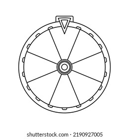 Coloring page with Fortune Wheel for kids