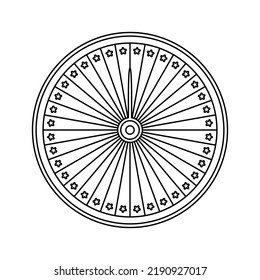Coloring page with Fortune Wheel for kids