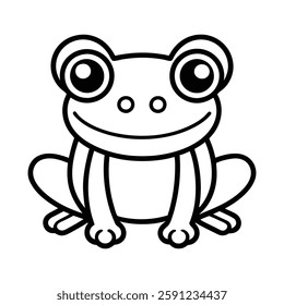 Coloring page Frog vector illustratio