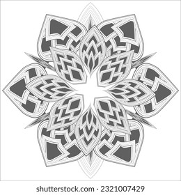 Coloring Page for Fun and Relaxation. Hand Drawn Sketch for Adult Anti Stress. Decorative Abstract Flowers in Black Isolated on White Background.-vector