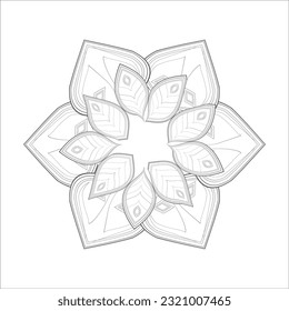 Coloring Page for Fun and Relaxation. Hand Drawn Sketch for Adult Anti Stress. Decorative Abstract Flowers in Black Isolated on White Background.-vector