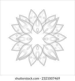 Coloring Page for Fun and Relaxation. Hand Drawn Sketch for Adult Anti Stress. Decorative Abstract Flowers in Black Isolated on White Background.-vector