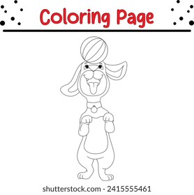 Coloring page funny dog playing ball