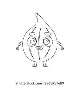 Malseite lustige Feige. Farbbuch für Kinder. Erziehungsaktivität für Vorschuljahre Kinder und Kleinkinder mit süßem Tier. Vektorgrafik.