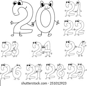 Coloring page funny numbers