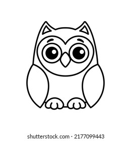 Coloring page funny owl. Vector illustration for children coloring book