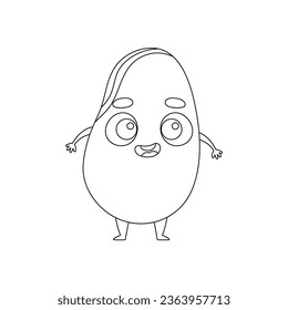 Coloring page funny pistachio. Coloring book for kids. Educational activity for preschool years kids and toddlers with cute animal. Vector illustration.