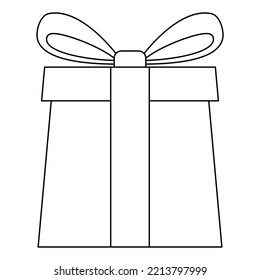 Coloring page with Gift box for kids