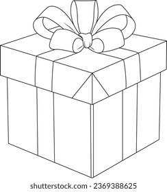 Coloring page a gift box with ribbon