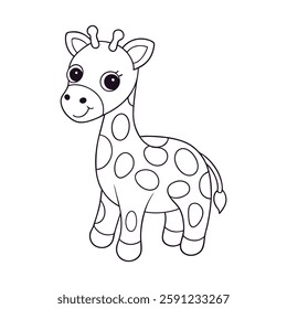 Coloring page Giraffe vector illustration