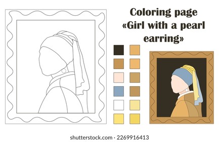 Coloring page Girl with a pearl earring