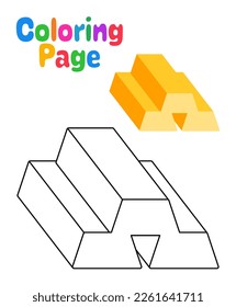 Coloring page with Gold for kids