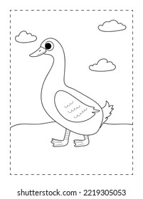 coloring page of a goose