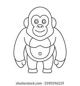 Coloring page Gorilla vector illustration