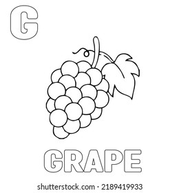 Coloring Page Grapes Coloring Learning Recognize Stock Vector (Royalty ...